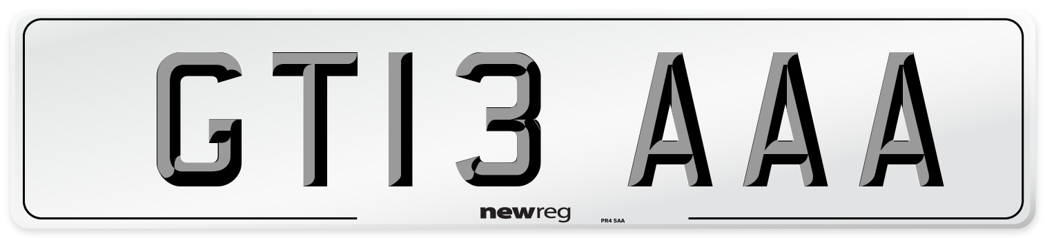 GT13 AAA Number Plate from New Reg